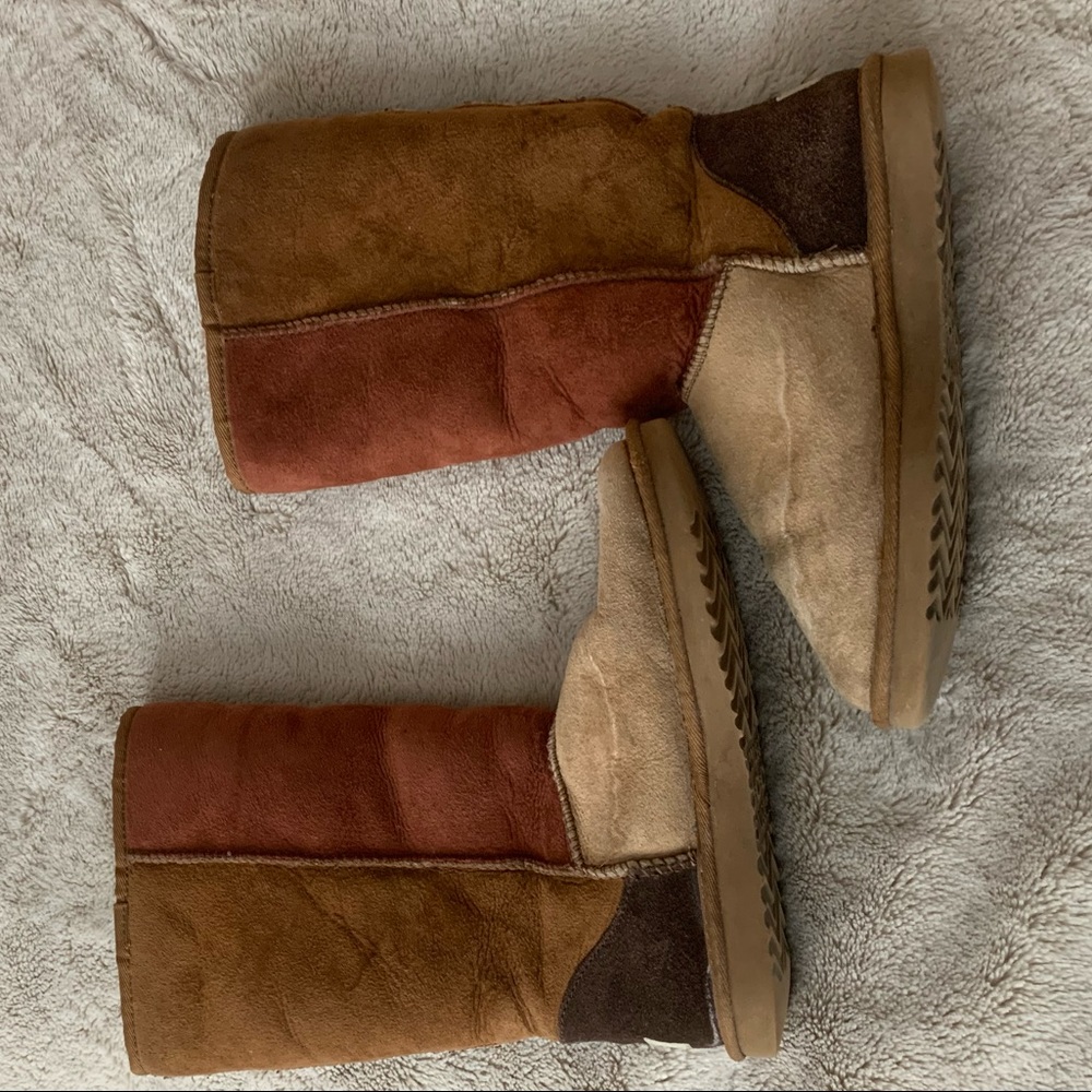 RARE brown tall patchwork uggs 8 (fits like 7.5)